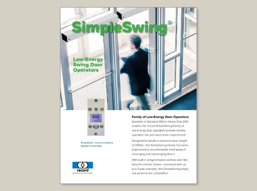 SimpleSwing- Low-Energy Swing Door Operators
