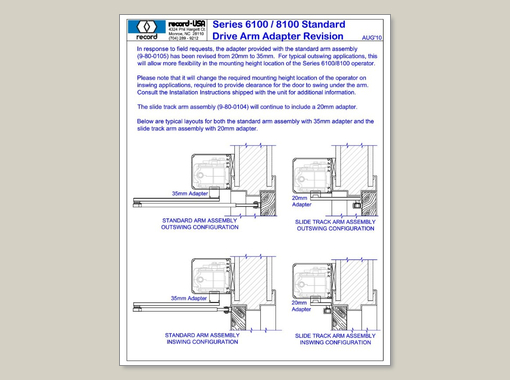 6100/8100 Arm Adaptor Revision Brochure